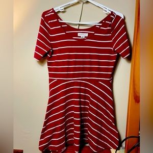 My favorite dress! Forever 21 mini dress, Size Medium, Red w/ white stripes!